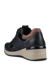 Negru - Pantofi sport Pavers cu platformă cu șireturi și fermoar lateral - Imaginea 4 din 6