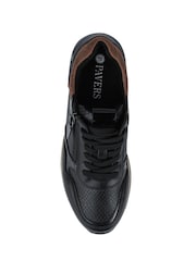 Negru - Pantofi sport Pavers cu platformă cu șireturi și fermoar lateral - Imaginea 5 din 6