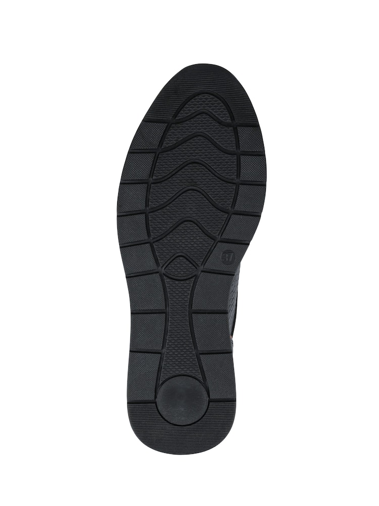 Negru - Pantofi sport Pavers cu platformă cu șireturi și fermoar lateral - Imaginea 6 din 6