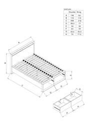 Bronx Black Oak Effect Axel Wooden Drawer Storage Bed Frame - Image 4 of 7