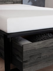 Bronx Black Oak Effect Axel Wooden Drawer Storage Bed Frame - Image 5 of 7
