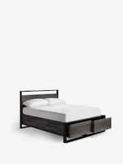 Bronx Black Oak Effect Axel Wooden Drawer Storage Bed Frame - Image 7 of 7