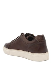Pavers Chocolate Brown Wide Fit Zip & Lace Trainers With Grip Sole - Image 4 of 6