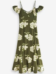 Green Floral Frill Summer Dress - Image 5 of 6