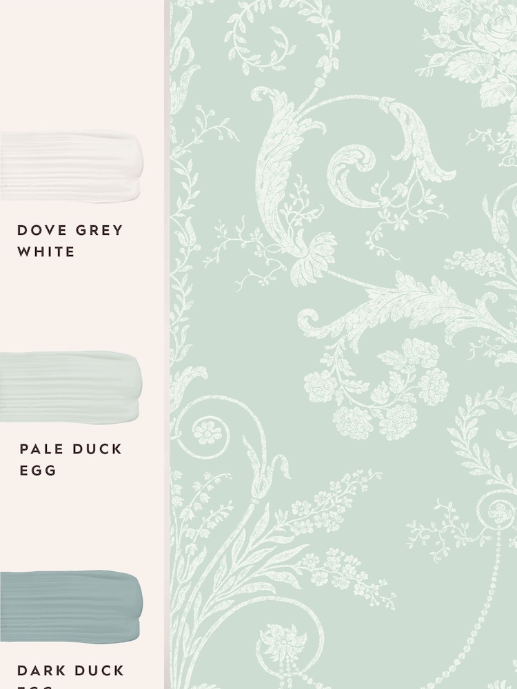 Laura Ashley Duck Egg Josette 10M Wallpaper - Image 4 of 4