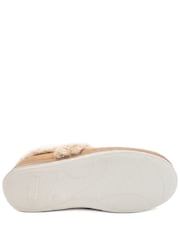 Pavers Chestnut Brown Wide Fit Hands Free Fur Lined Full Slippers - Image 6 of 6