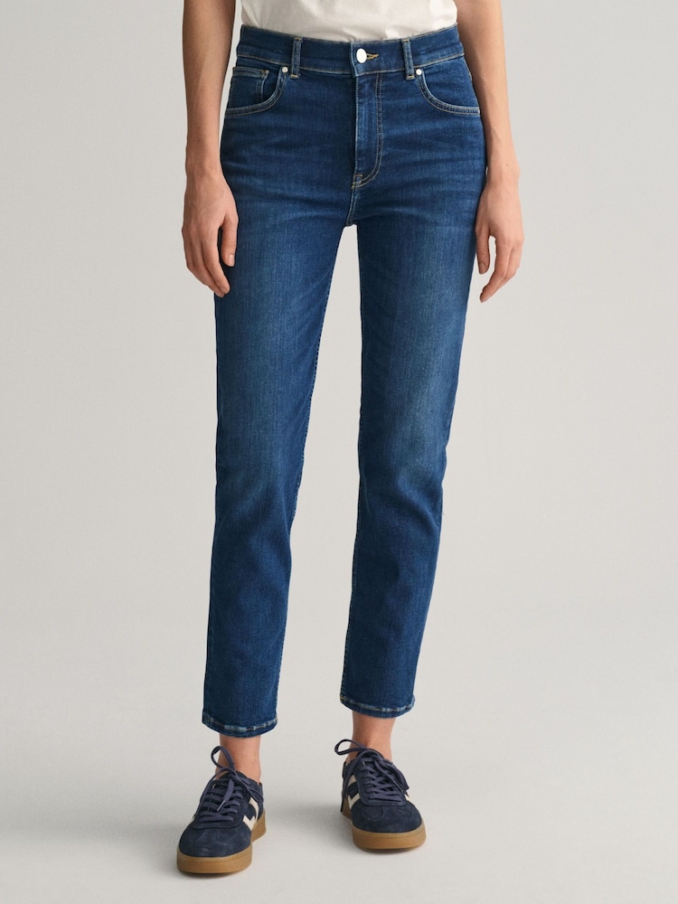 GANT Blue Slim Fit Ankle Length Jeans - Image 1 of 1 GANT Blue Slim Fit Ankle Length Jeans - Image 1 of 1