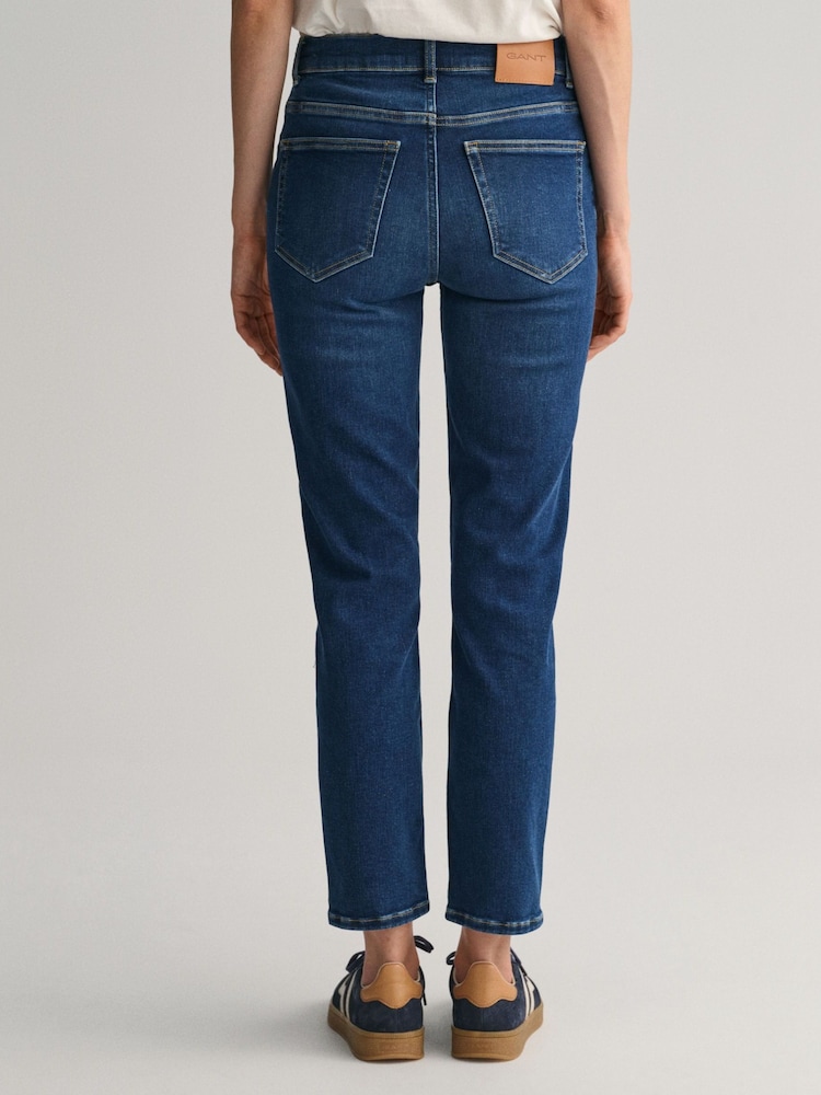 GANT Blue Slim Fit Ankle Length Jeans - Image 2 of 7 GANT Blue Slim Fit Ankle Length Jeans - Image 2 of 7