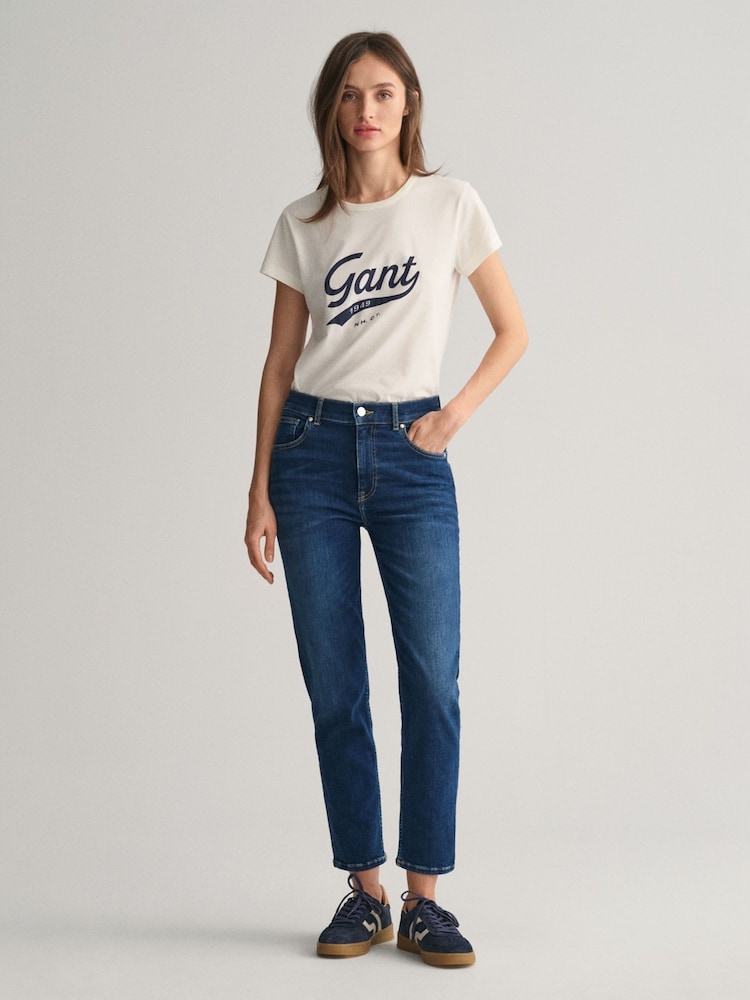 GANT Blue Slim Fit Ankle Length Jeans - Image 5 of 7