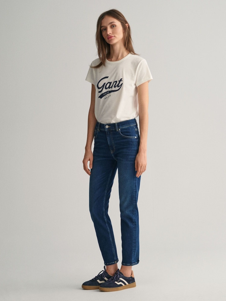 GANT Blue Slim Fit Ankle Length Jeans - Image 6 of 7