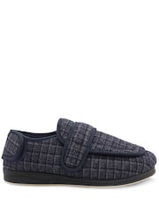 Pavers Navy Blue Wide Fit Dual Touch Fasten Slippers - Image 2 of 6