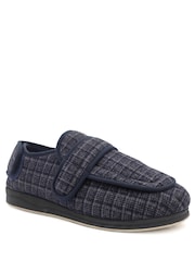 Pavers Navy Blue Wide Fit Dual Touch Fasten Slippers - Image 3 of 6