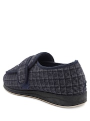 Pavers Navy Blue Wide Fit Dual Touch Fasten Slippers - Image 4 of 6