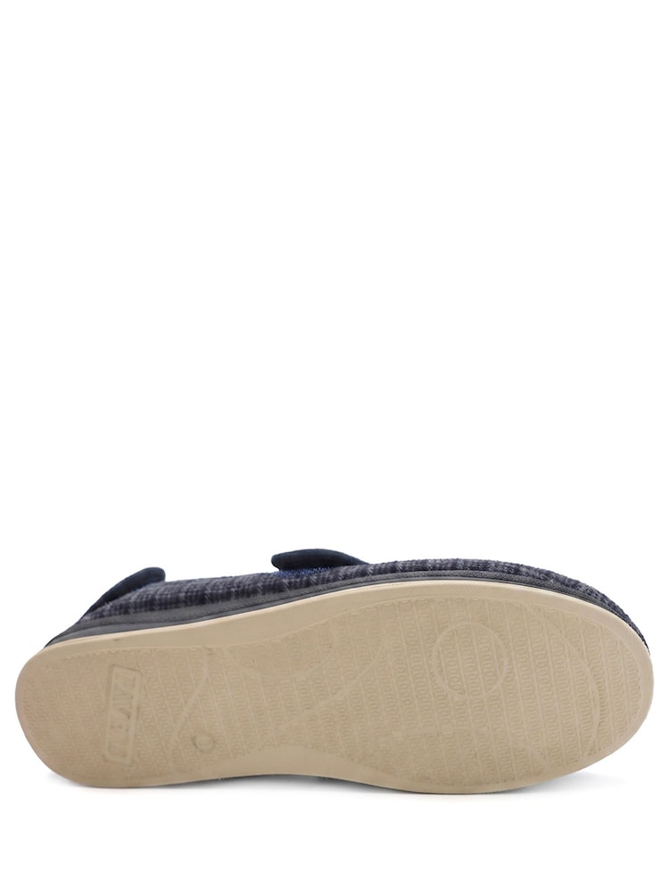 Pavers Navy Blue Wide Fit Dual Touch Fasten Slippers - Image 6 of 6