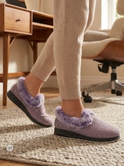 Pavers Purple Wide Fit Hands Free Luxury Memory Foam Slippers - Image 1 of 6