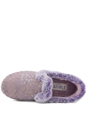 Pavers Purple Wide Fit Hands Free Luxury Memory Foam Slippers - Image 5 of 6