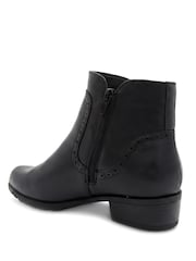 črna - Pavers Zip Fasten Brogue Trim Ankle Boots - Slika 3 iz 6