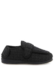 Pavers Black Wide Fit Dual Touch Fasten Slippers - Image 2 of 6
