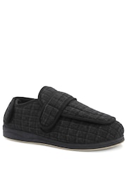 Pavers Black Wide Fit Dual Touch Fasten Slippers - Image 3 of 6