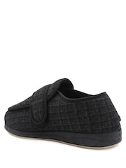 Pavers Black Wide Fit Dual Touch Fasten Slippers - Image 4 of 6