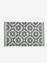 Grey Tile Geo 100% Cotton Bath Mat - Image 3 of 4