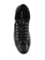 Pavers Black Wide Fit Zip & Lace Trainers With Grip Sole - Image 4 of 5