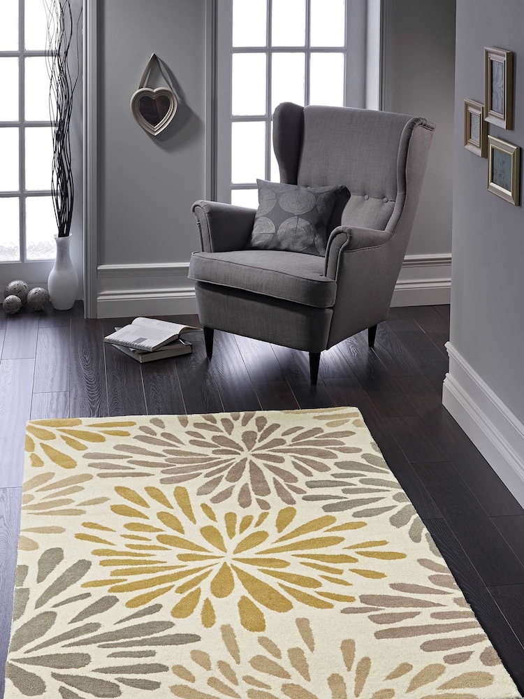 Origins Grey Flowerburst Hand Woven Rug - Image 1 of 2