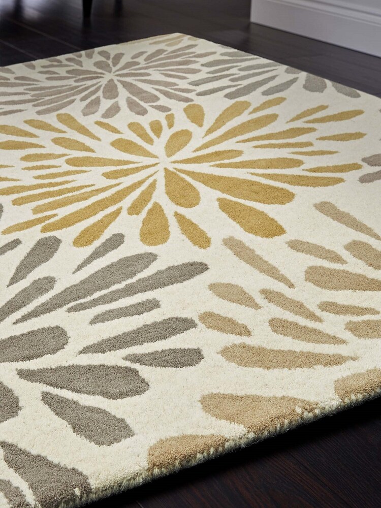Origins Grey Flowerburst Hand Woven Rug - Image 2 of 2
