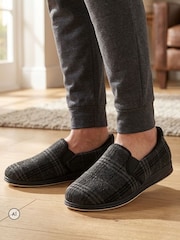 Pavers Black Easy Step In Wide Fit Grip Sole Slippers - Image 1 of 6