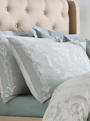 Laura Ashley Set of 2 Duck Egg Blue 200 Thread Count Josette 100% Cotton Pillowcases - Image 1 of 3
