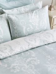 Laura Ashley Set of 2 Duck Egg Blue 200 Thread Count Josette 100% Cotton Pillowcases - Image 2 of 3