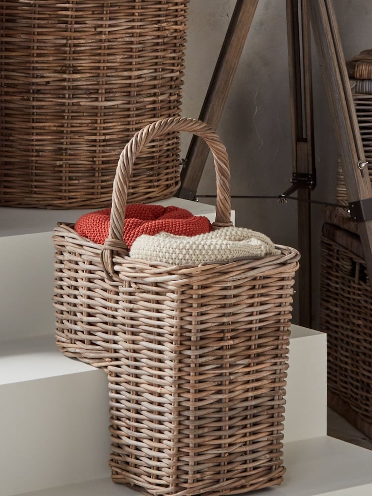 Pacific Grey Kubu Stair Storage Basket - Image 1 of 2
