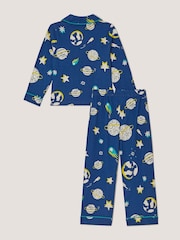 Monsoon Blue Space Print Jersey Long Pyjamas Set - Image 2 of 3