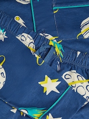 Monsoon Blue Space Print Jersey Long Pyjamas Set - Image 3 of 3