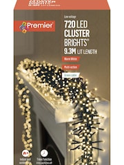 Premier Decorations Ltd White Warm Clusters Timer 720 Christmas Line Lights - Image 2 of 2