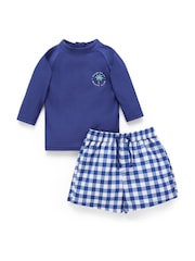 Purebaby Uzun Qollu Mayka və Şort UPF50+ Üzgüçülük Dəst - 5şəkildən 2 şəkil