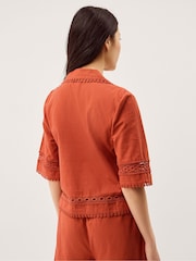 Monsoon Orange Irina Lace Trim Shirt - Image 4 of 5