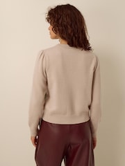 Monsoon Brown Alba Argyle Cardigan - Image 3 of 4
