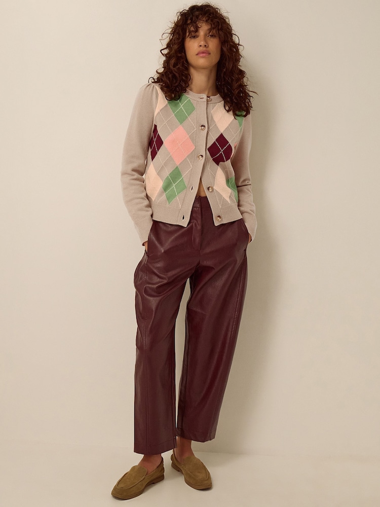 Monsoon Brown Alba Argyle Cardigan - Image 4 of 4 Monsoon Brown Alba Argyle Cardigan - Image 4 of 4