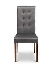 Julian Bowen Set of 2 Grey Madrid Velvet Dining Chairs - Image 1 of 2