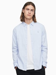 AllSaints Light Blue Hawthorne Long Sleeved Shirt - Image 1 of 6
