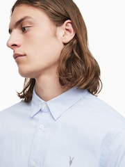 AllSaints Light Blue Hawthorne Long Sleeved Shirt - Image 4 of 6