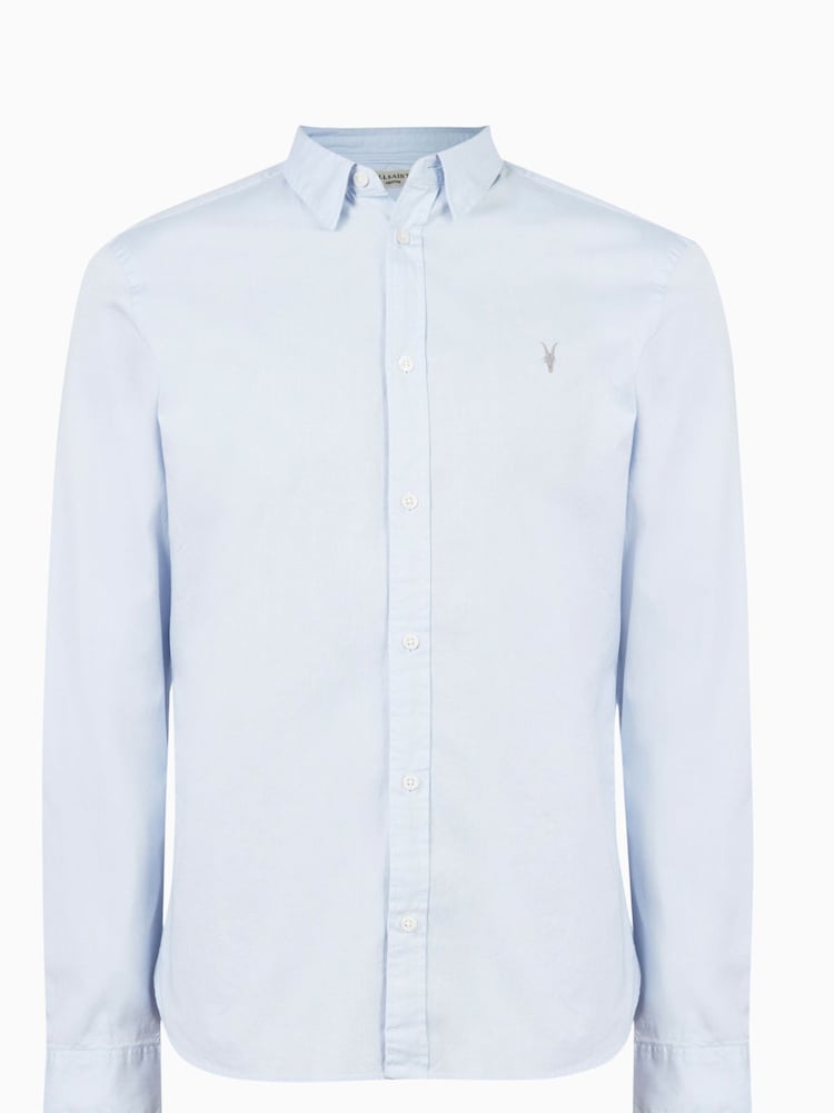 AllSaints Light Blue Hawthorne Long Sleeved Shirt - Image 6 of 6