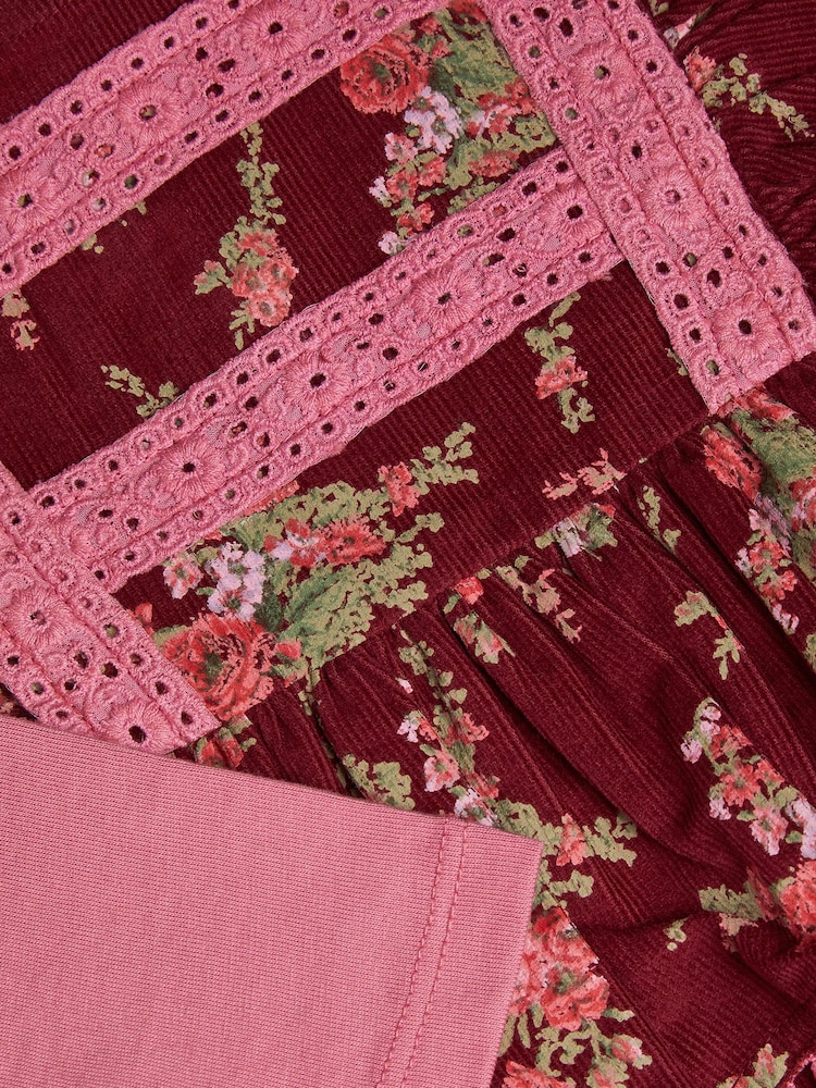 Monsoon Red Baby Top & Floral Corduroy Dress Set - Image 4 of 4 Monsoon Red Baby Top & Floral Corduroy Dress Set - Image 4 of 4