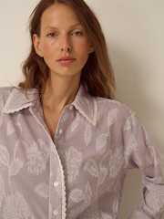Monsoon Brown Ariella Jacquard Stripe Shirt - Image 4 of 5