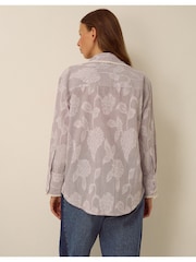 Monsoon Brown Ariella Jacquard Stripe Shirt - Image 5 of 5