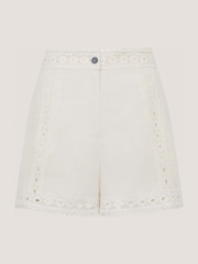 Monsoon White Irina Lace Trim Shorts - Image 5 of 5