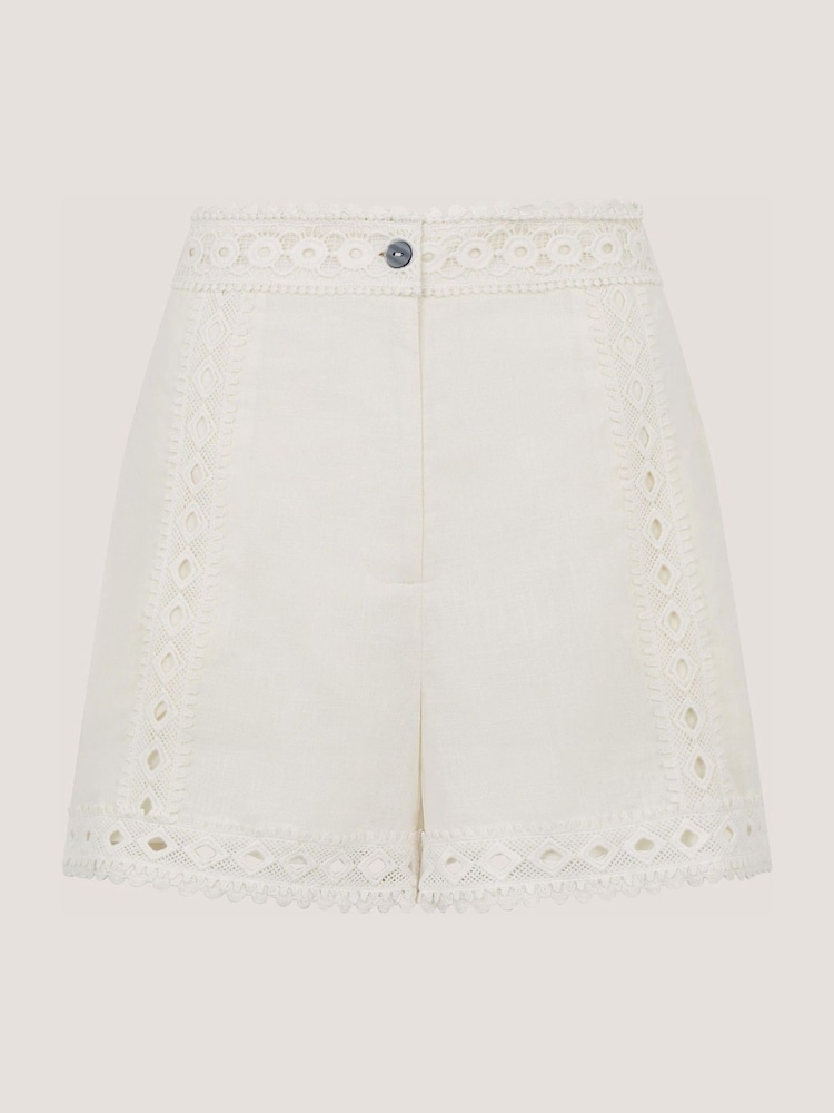 Monsoon White Irina Lace Trim Shorts - Image 5 of 5 Monsoon White Irina Lace Trim Shorts - Image 5 of 5