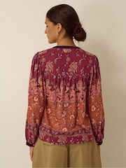 Monsoon Red Hunter Floral Print Jersey Shirt - Image 2 of 3