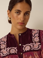 Monsoon Red Hunter Floral Print Jersey Shirt - Image 3 of 3